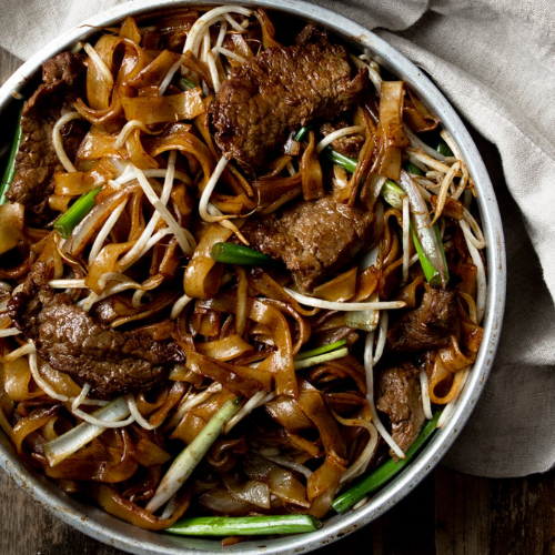 Beef Chow Fun with Bean Sprouts