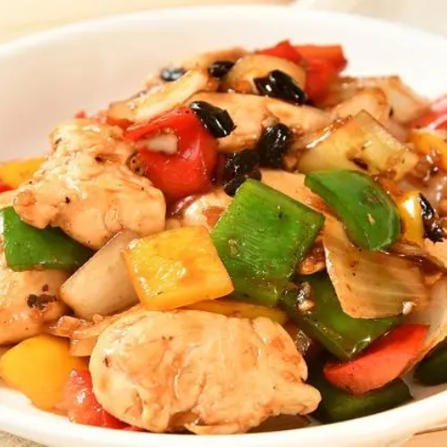 Chicken With Black Bean Sauce, Green  Pepper & Onion