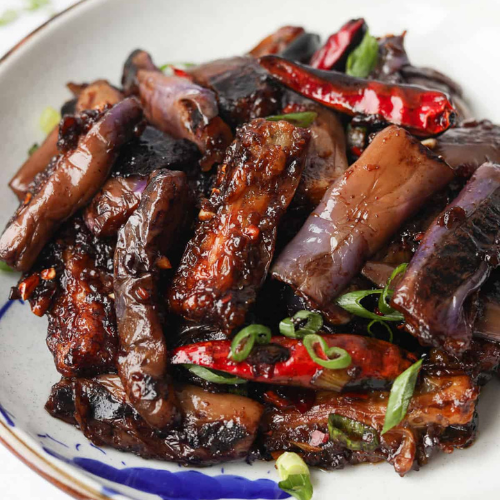 Chicken with Eggplant in Spicy  Garlic Sauce