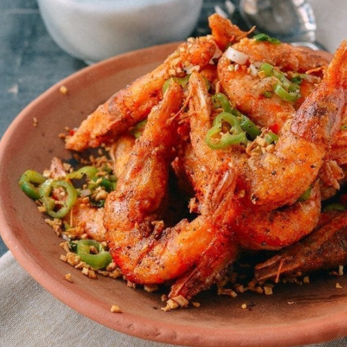Deep Fried Salt & Pepper Shrimp with Head
