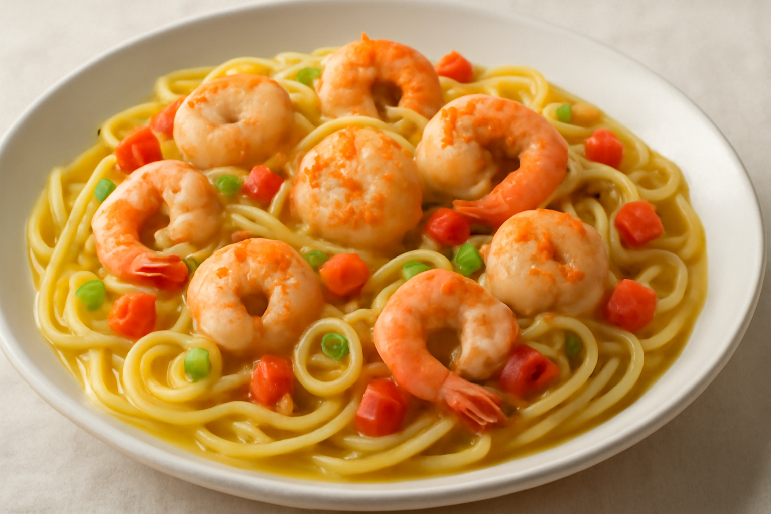 Linguini Alle Capesante E Gamberetti