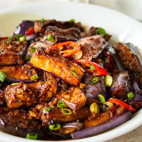 Shrimp with Eggplant in Spicy Garlic Sauce