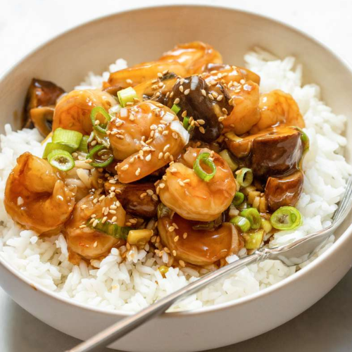 Shrimp with Fresh Mushroom and Oyster Sauce