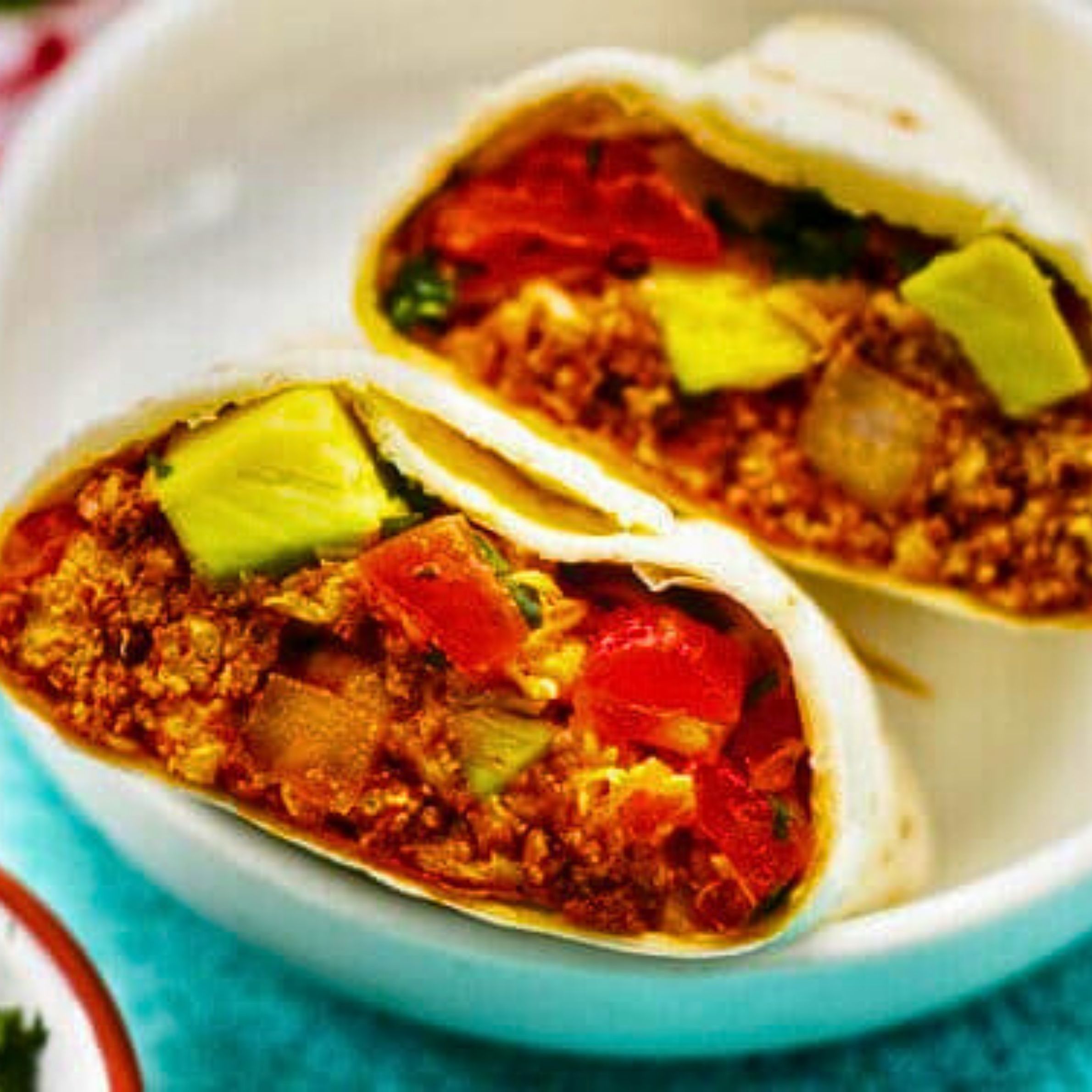 Super Burrito- (Chorizo - Served with rice, beans, onions, cilantro & green or red salsa)